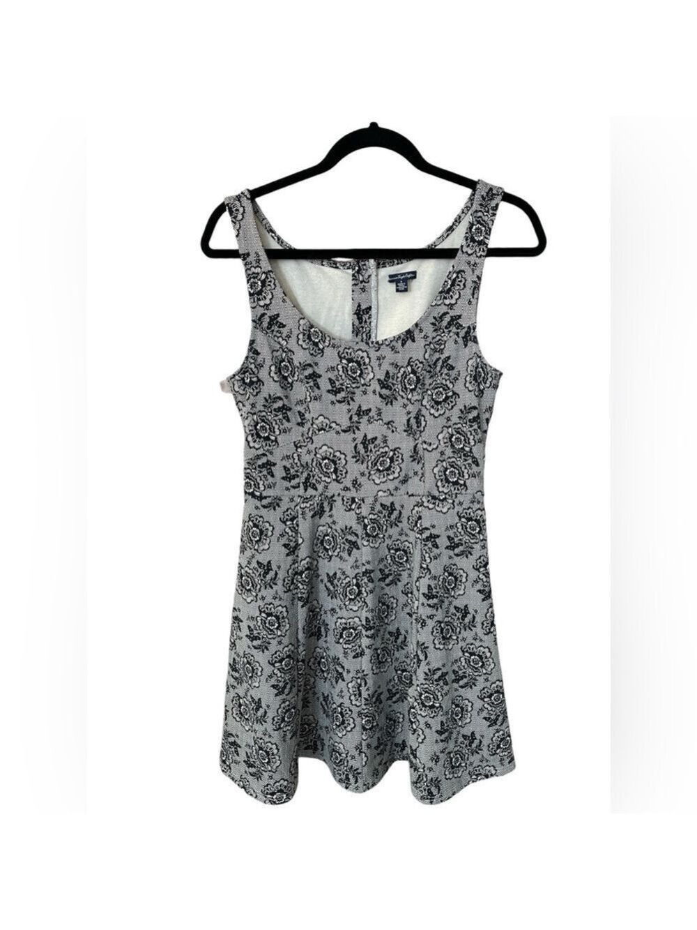 American Eagle Outfitters Women’s Black Floral Open Back Dress Mini Size: 6